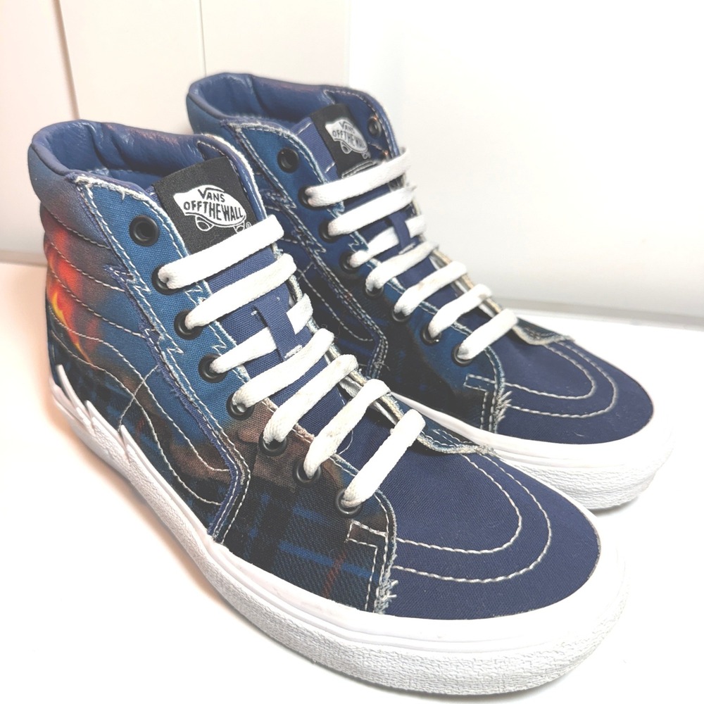 Vans Sk8 Hi Sneakers Bolt Big Reveal Blue Navy Shoes Mens 6.5 Womens 8